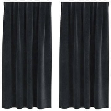 Vidaxl Zavjese za zamračivanje 2 pcs Crna 140 x 175 cm Baršun