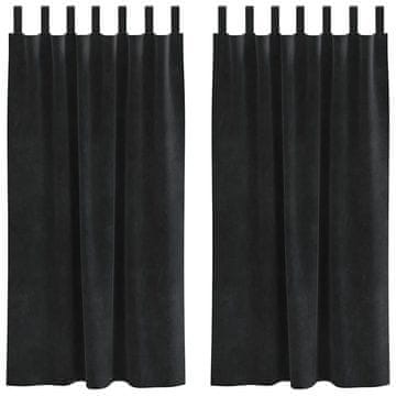Vidaxl Zavjese za zamračivanje 2 pcs Crna 140 x 175 cm Baršun