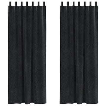 Vidaxl Zavjese za zamračivanje 2 pcs Crna 140 x 245 cm Baršun