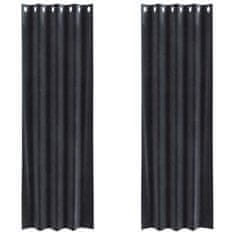 Vidaxl Zavjese za zamračivanje 2 pcs Tamno siva 140 x 260 cm Baršun