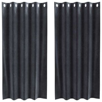 Vidaxl Zavjese za zamračivanje 2 pcs Tamno siva 140 x 175 cm Baršun