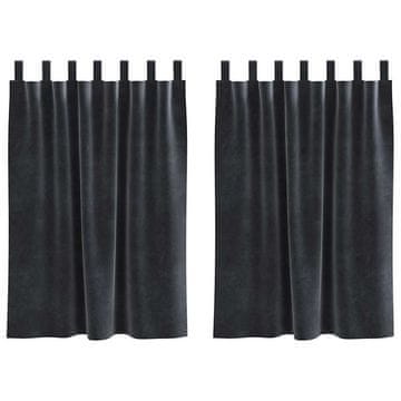 Vidaxl Zavjese za zamračivanje 2 pcs Tamno siva 140 x 140 cm Baršun
