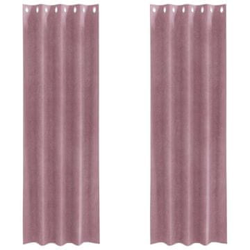 Vidaxl Zavjese za zamračivanje 2 pcs Tamno ružičasta 140 x 245 cm