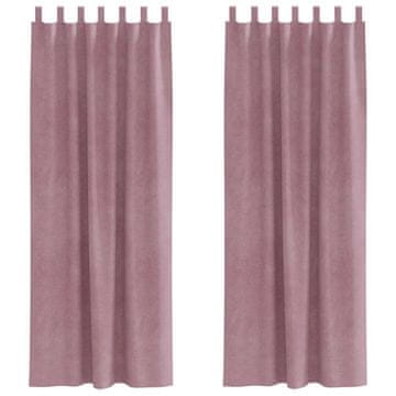 Vidaxl Zavjese za zamračivanje 2 pcs Tamno ružičasta 140 x 245 cm
