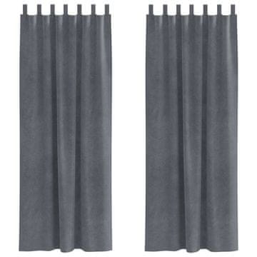 Vidaxl Zavjese za zamračivanje 2 pcs Svijetlo siva 140 x 245 cm Baršun