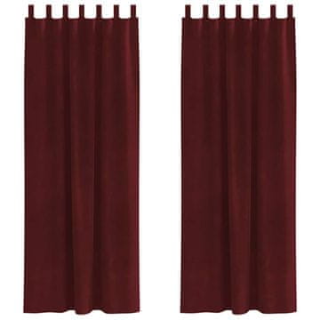 Vidaxl Zavjese za zamračivanje 2 pcs Vinska crvena 140 x 260 cm Baršun