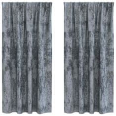 Vidaxl Baršunaste zavjese 2 pcs Srebrno Siva 175 x 140 cm Baršun