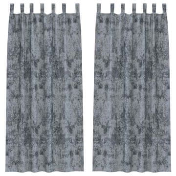Vidaxl Baršunaste zavjese 2 pcs Srebrno Siva 260 x 140 cm Baršun