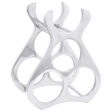 Vidaxl Stalak za vino Srebrno 23 x 14 x 28 cm Aluminij