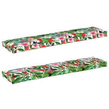 Vidaxl Set jastučića za palete 2 pcs Tropska džungla 180 x 40 x 8 cm
