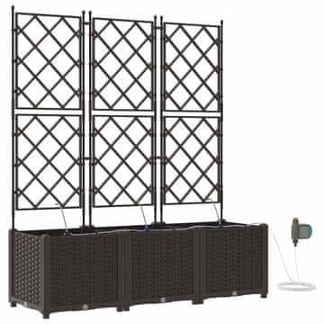 Vidaxl Vrtna saksija 3 szt. Smeđa 120 x 40 x 142 cm Plastika