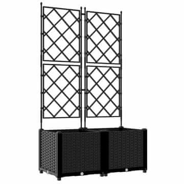 Vidaxl Vrtna saksija 2 szt. Crna 80 x 40 x 143 cm Plastika