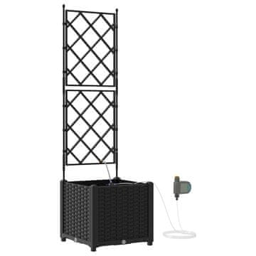 Vidaxl Vrtna saksija Crna 40 x 40 x 142 cm Plastika