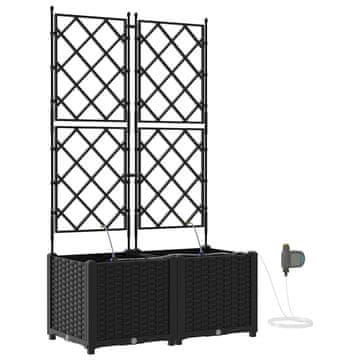 Vidaxl Vrtna saksija 2 pcs Crna Plastika