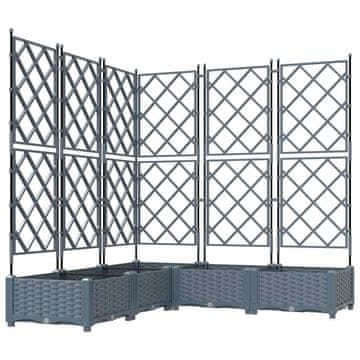 Vidaxl Vrtna saksija 5 szt. Svijetlo siva 120 x 120 x 125,5 cm Plastika