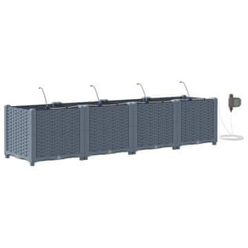 Vidaxl Vrtna saksija 4 szt. Svijetlo siva 160 x 40 x 37,5 cm Plastika