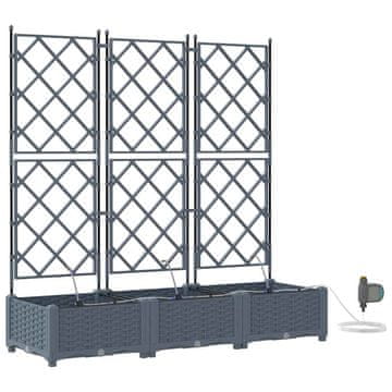 Vidaxl Vrtna saksija 3 pcs Svijetlo siva Plastika