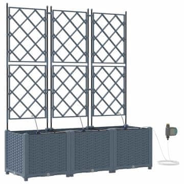 Vidaxl Vrtna saksija 3 pcs Svijetlo siva Plastika