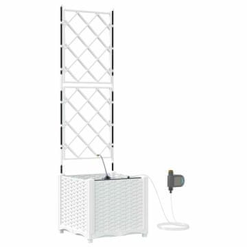 Vidaxl Vrtna saksija Bijeli 40 x 40 x 142 cm Plastika