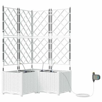 Vidaxl Vrtna saksija 3 szt. Bijeli 80 x 80 x 142 cm Plastika