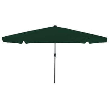 Vidaxl Vrtni suncobran Zelena 395 x 395 x 245 cm Poliester