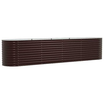 Vidaxl Povišena gredica Smeđa 400 x 80 x 81 cm Čelik