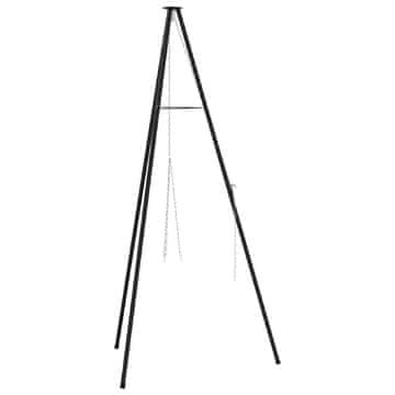 Vidaxl Tripod za logorsku vatru Crna 92 x 92 x 151,5 cm Čelik