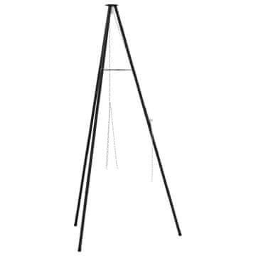 Vidaxl Tripod za logorsku vatru Crna 92 x 92 x 171,5 cm Čelik