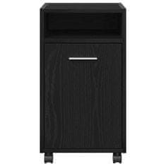 Vidaxl Kotačni bočni ormarić s kotačem Crni hrast 33 x 38 x 60 cm