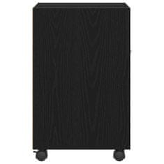 Vidaxl Kotačni bočni ormarić s kotačem Crni hrast 33 x 38 x 60 cm