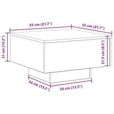 Vidaxl Kava Stol Staro drvo 55 x 55 x 31 cm