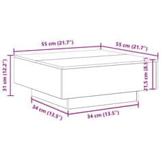 Vidaxl Kava Stol Stari drvo i plava 80 x 80 x 31 cm Konstruirano drvo