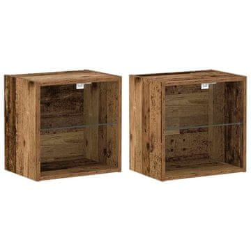 Vidaxl Floating Shelf with LED Light 2 pcs Smeđa 40 x 28,5 x 40 cm