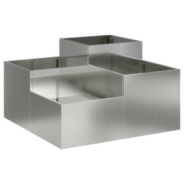 Vidaxl Vrtna saksija Srebrno 100 x 100 x 48 cm Pocinčani čelik