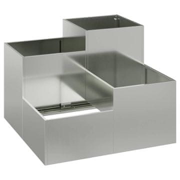 Vidaxl Vrtna saksija Srebrno 80 x 80 x 60 cm Pocinčani čelik