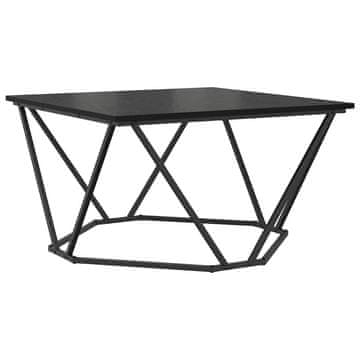 Vidaxl Kava Stol Crni hrast 80 x 80 x 45 cm Inženjerska drva i čelik