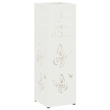 Vidaxl Stalak za kišobran s pohranom Bijelo 15,5 x 15,5 x 49 cm Metal