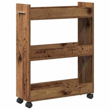 Vidaxl Cabinet s kotačem Staro drvo 60 x 22 x 79 cm