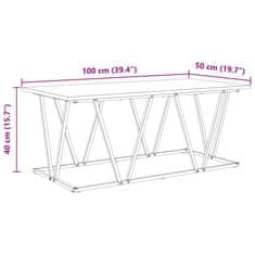Vidaxl Kava Stol Staro drvo 100 x 50 x 40 cm Projektirano drvo i metal