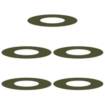 Vidaxl pogodno za ravne drvene prstenove 5 pcs Maslinovo zelena