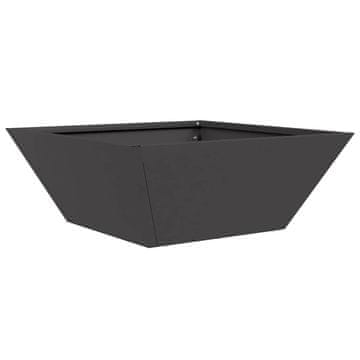 Vidaxl Vrtna saksija Crna 40 x 40 x 15 cm Čelična vrata
