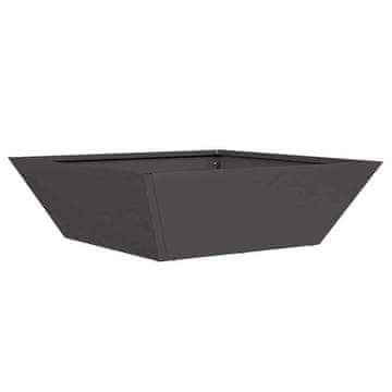 Vidaxl Vrtna saksija Crna 50 x 50 x 15 cm Čelična vrata