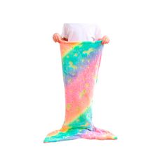 Netscroll 2x Dječja dekica morska sirena, svijetli u mraku, topla i mekana flanel deka, motiv jednoroga i zvjezdica, šarena boja, savršena za poklon, MermaidBlanket, upgrade