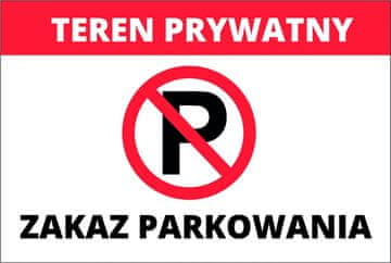 Znak zabrane parkiranja 20x30 cm PVC T023