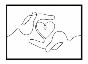 POSTER ZA SLIKE U OKVIRU 33x43 cm S ljubavlju i Valentinovom, lineart P2243