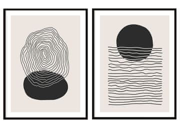 POSTERI ZA SLIKARSTVO U OKVIRU 53x73cm Diptih Set od 2 slike Apstraktno Boho P2066