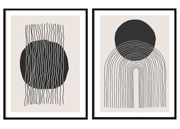 POSTERI ZA SLIKARSTVO U OKVIRU 53x73cm Diptih Set od 2 slike Apstraktno Boho P2067