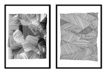 POSTERI ZA SLIKARSTVO U OKVIRU 33x43cm Diptih Set od 2 slike Apstraktno Siva P2029