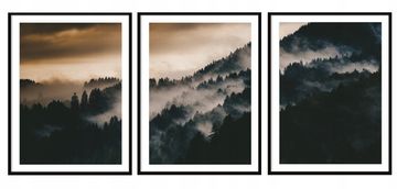 POSTER U OKVIRU 33x43cm Triptih Set od 3 slike Šumski krajolik P2035