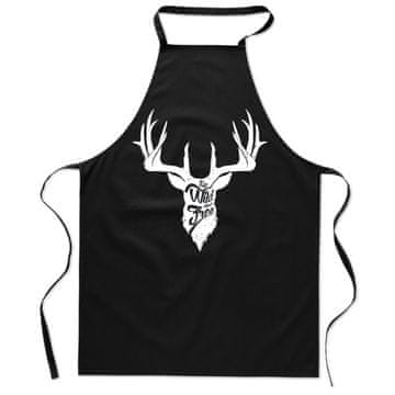 Crna PREGAČA S TISKOM BE WILD I BESPLATNIM DEER roštiljem u obliku kuhinje